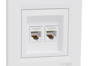 Розетка двойна PC Schneider Asfora бял cat.5e 2хRJ45 UTP